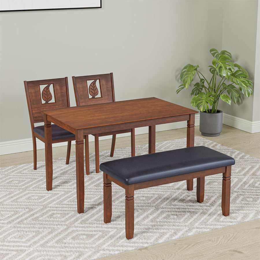 Nilkamal Rover 4 Seater Dining Set with Bench (Walnut Brown)