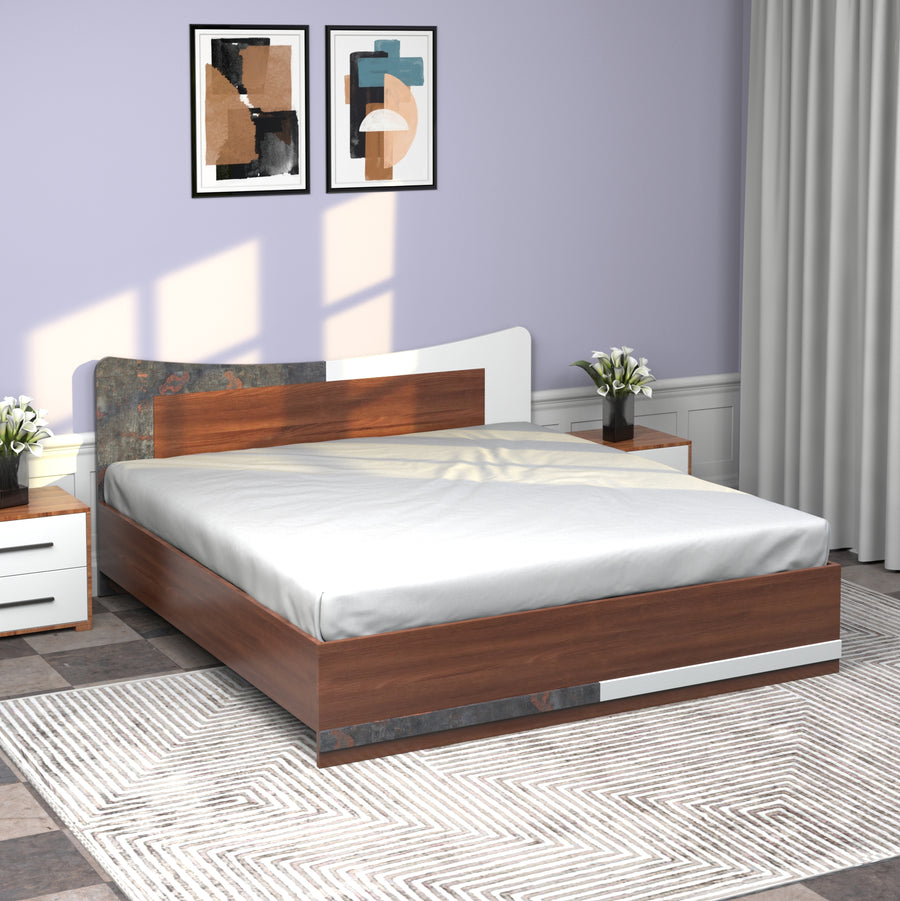 Nilkamal Brussels Queen Bed without Storage (Dark Acacia)