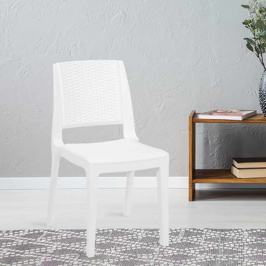 Nilkamal Enamora Plastic Armless Chair (Milky White)