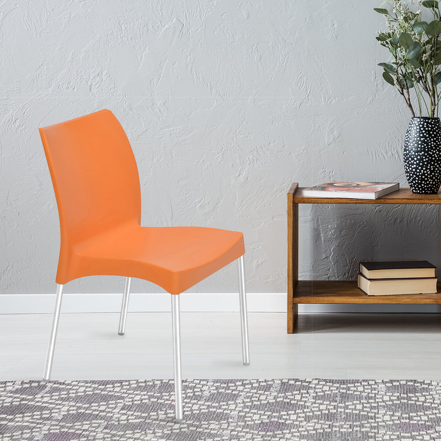 Nilkamal Novella 07 Plastic Armless Chair (Orange)
