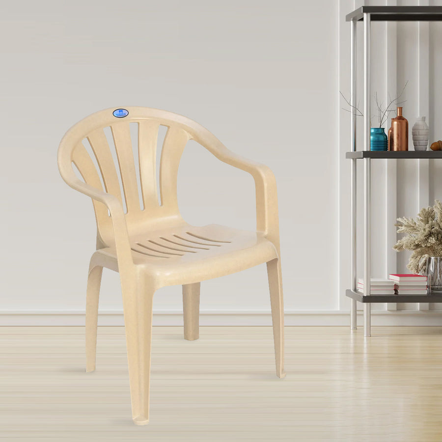 Nilkamal CHR2005 Plastic Arm Chair (Marble Beige)