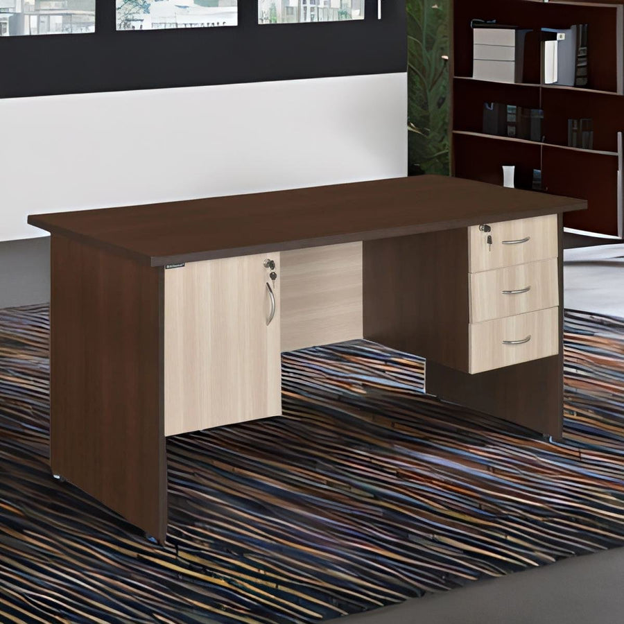 Nilkamal Vertex Office Table (Brown & Clound Ash)