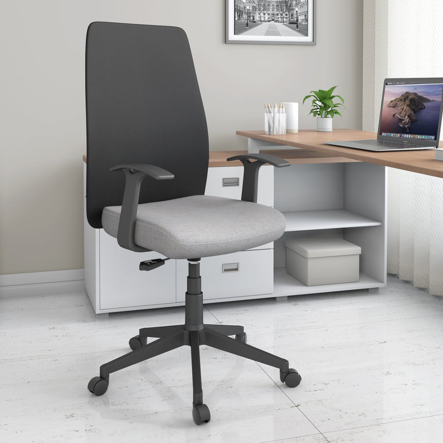 Nilkamal Rhine High Back Fabric Office Chair (Grey / Black)