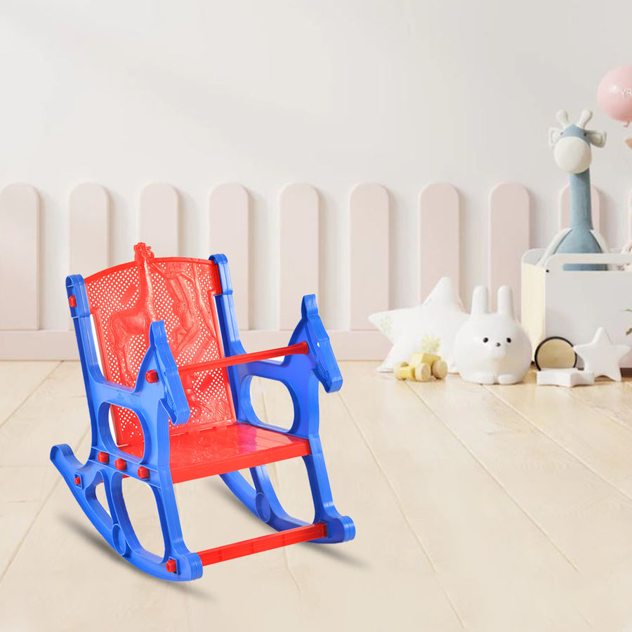 Nilkamal Toy Jungle Plastic Kids Arm Chair (Blue / Red)