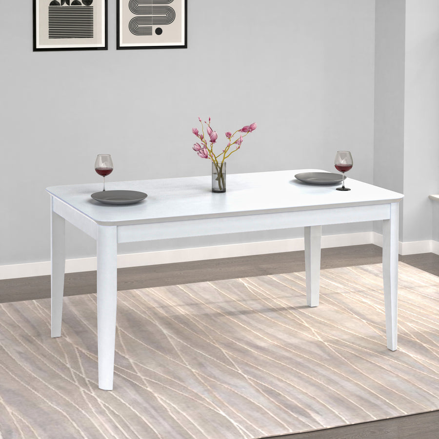 Nilkamal Vera Solid Wood 6 Seater Dining Table (White)
