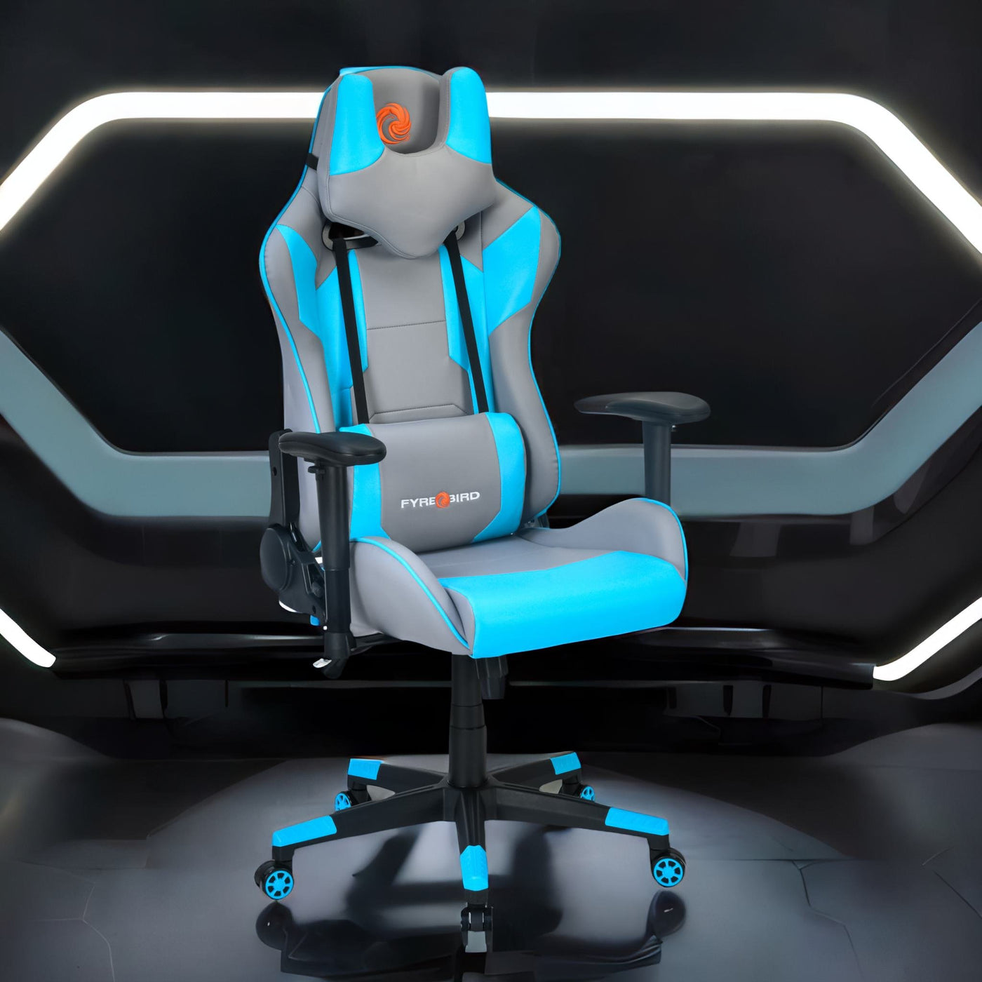 Nilkamal Fyrebird Athena Gaming Chair (Grey / Turquoise)