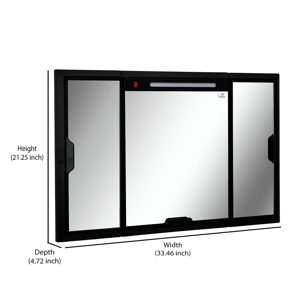 Nilkamal Glory Plastic Cabinet Set with Mirror and LED Diffused Light