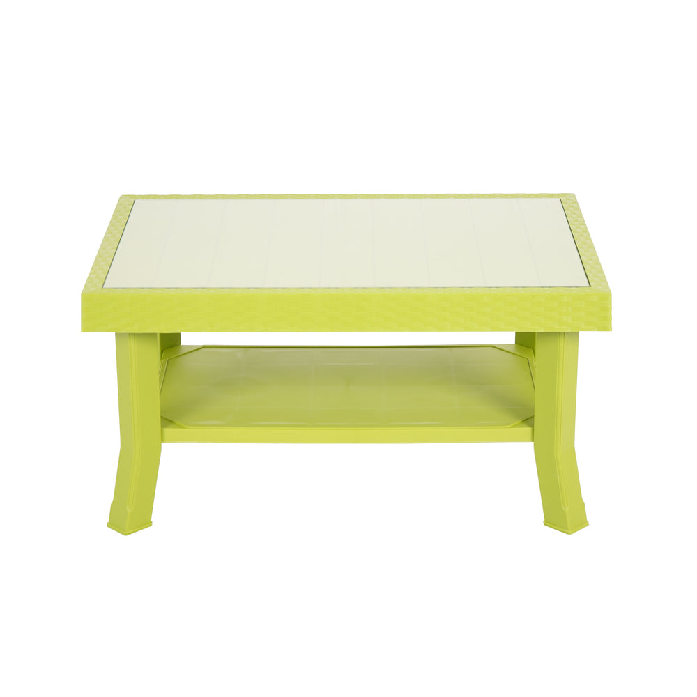 Nilkamal Center Table 1 Cane & Glass