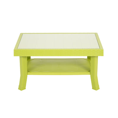 Nilkamal Center Table 1 Cane & Glass