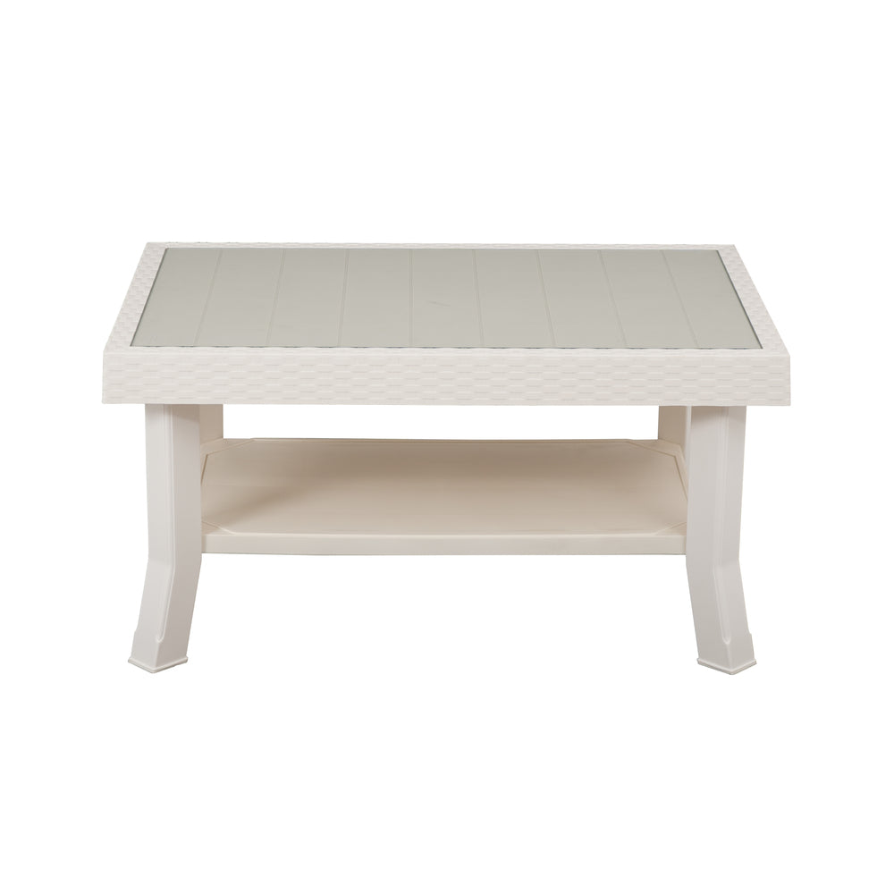 Nilkamal Center Table 1 Cane & Glass