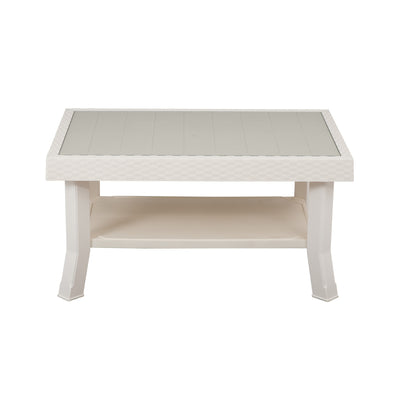 Nilkamal Center Table 1 Cane & Glass