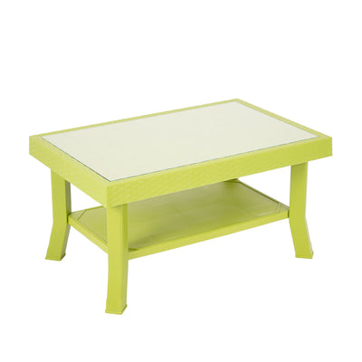 Nilkamal Center Table 1 Cane & Glass