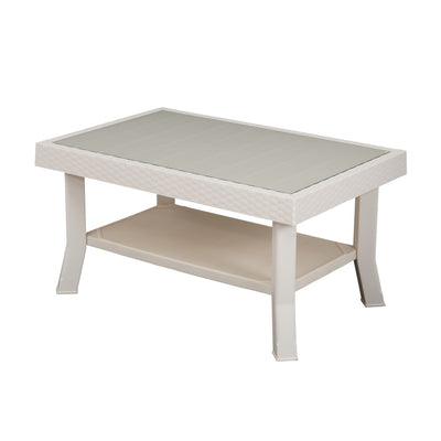 Nilkamal Center Table 1 Cane & Glass