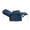 Nilkamal Sierra 1 Seater Manual Recliner Sofa (Blue) - Extended Size In Centimeter