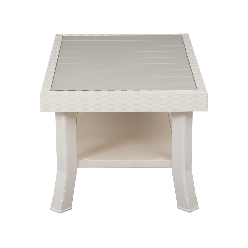 Nilkamal Center Table 1 Cane & Glass