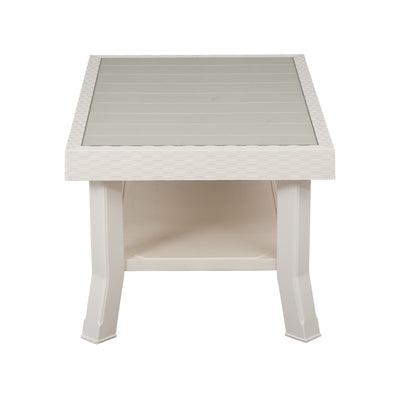 Nilkamal Center Table 1 Cane & Glass