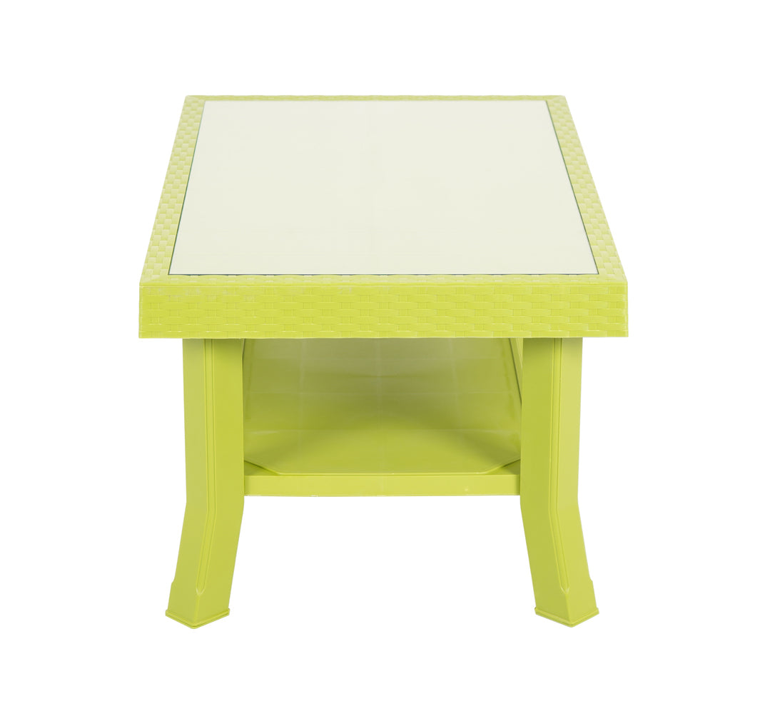 Nilkamal Center Table 1 Cane & Glass