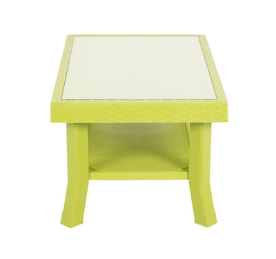 Nilkamal Center Table 1 Cane & Glass