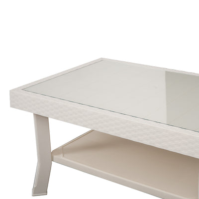 Nilkamal Center Table 1 Cane & Glass