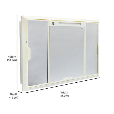 Nilkamal Glory Plastic Cabinet Set with Mirror and LED Diffused Light