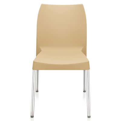 Nilkamal Novella 07 Plastic Armless Chair (Biscuit Brown)