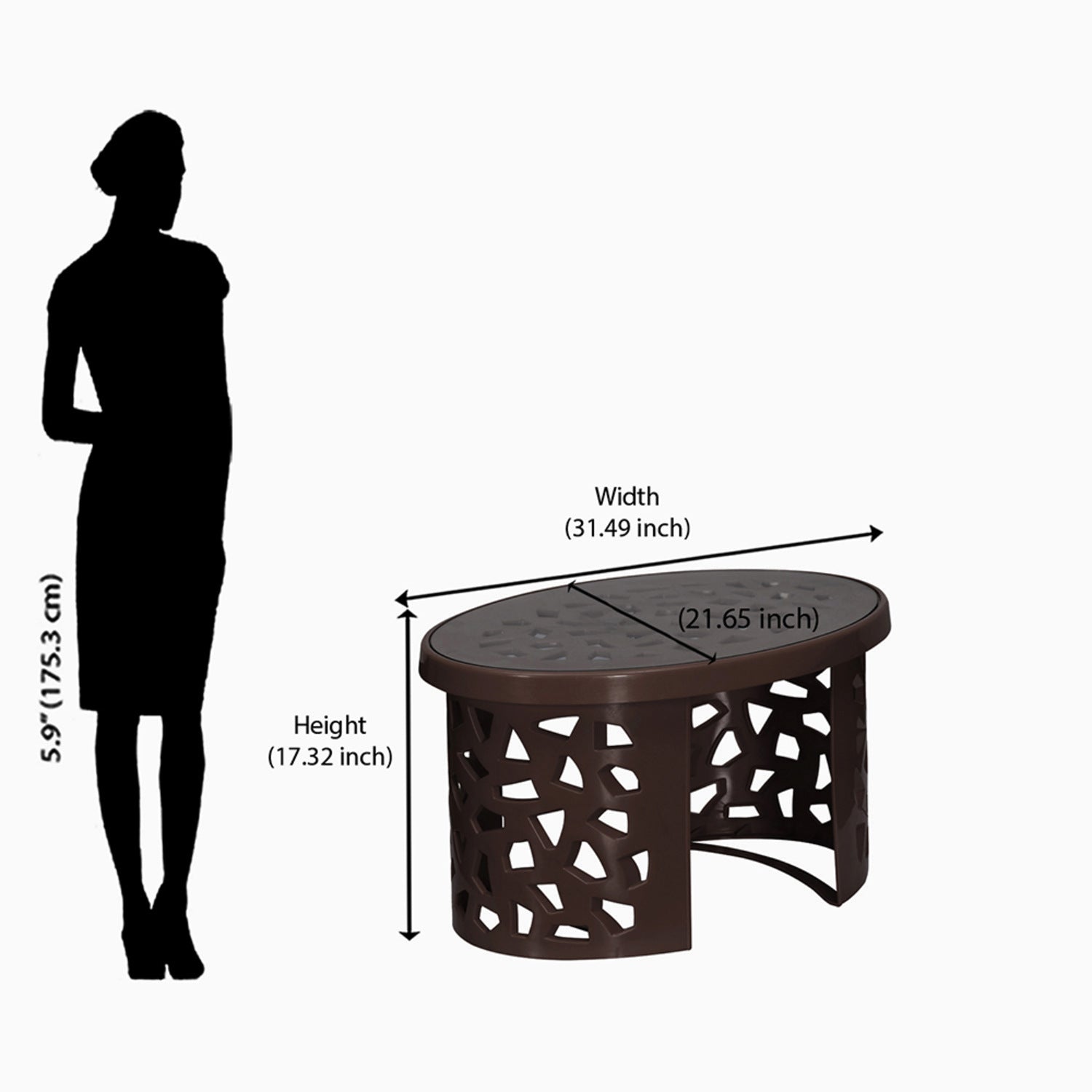 Nilkamal Crystal Plastic Centre Table
