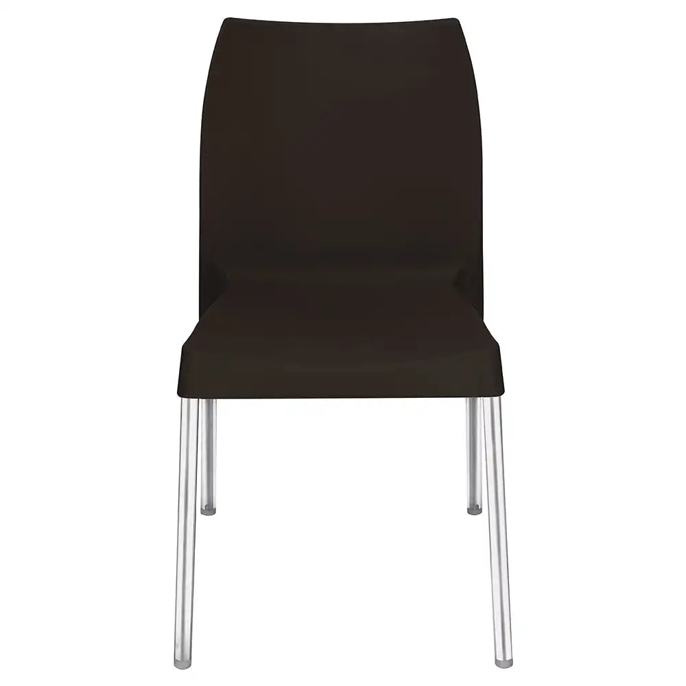 Nilkamal Novella 07 Plastic Armless Chair (Season Rust Brown) – Front View