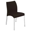 Nilkamal Novella 07 Plastic Armless Chair (Season Rust Brown) – Slight Side View 2
