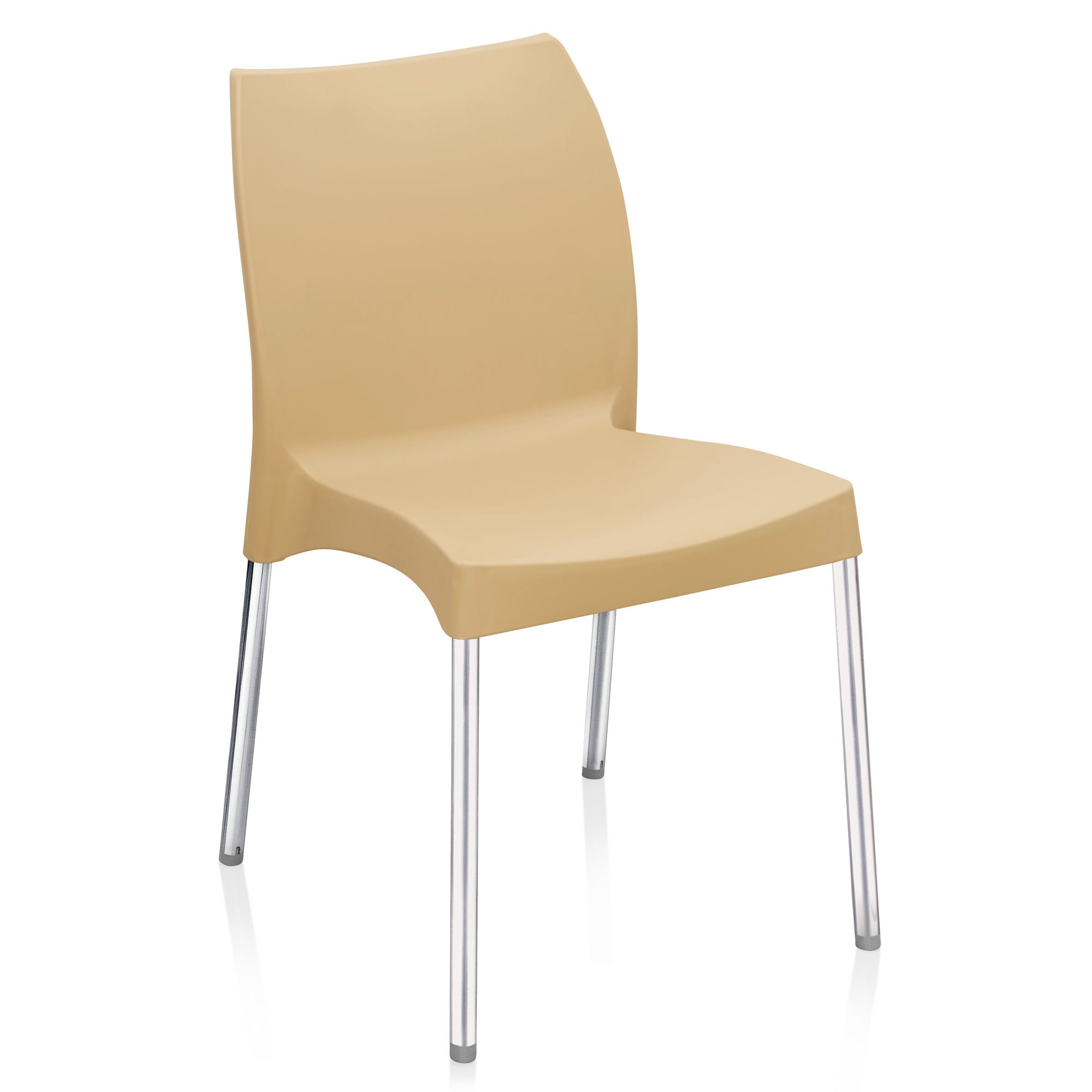 Nilkamal Novella 07 Plastic Armless Chair (Biscuit Brown)