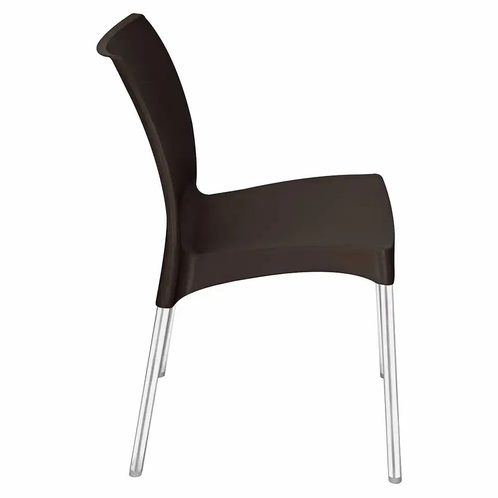 Nilkamal Novella 07 Plastic Armless Chair (Season Rust Brown) – Side View