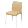 Nilkamal Novella 07 Plastic Armless Chair (Biscuit Brown) - Slight Side View-3