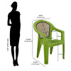 Nilkamal Paradise Plastic Arm Chair (Lush Green, Season Rust Brown & Mustard Yellow)