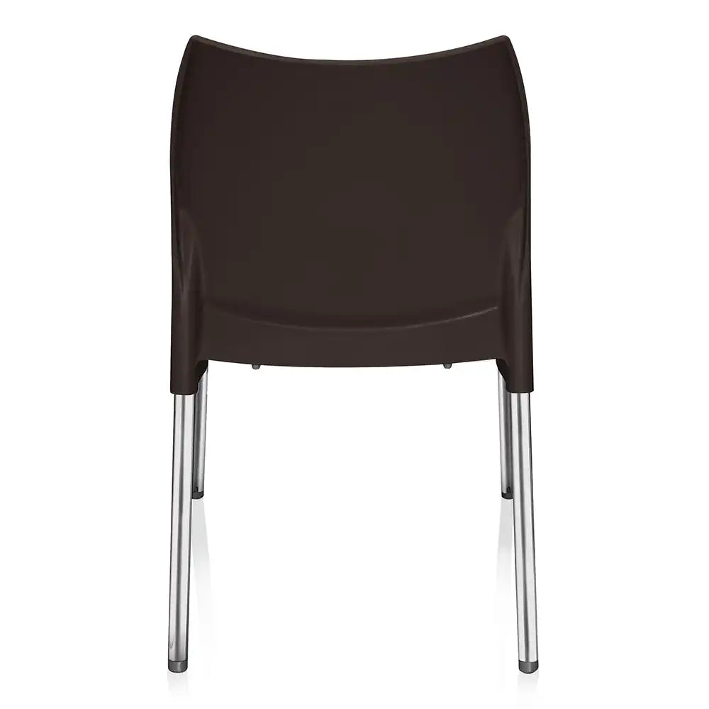 Nilkamal Novella 07 Plastic Armless Chair (Season Rust Brown) – Back View