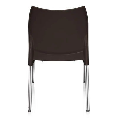 Nilkamal Novella 07 Plastic Armless Chair (Season Rust Brown) – Back View