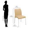 Nilkamal Novella 07 Plastic Armless Chair (Biscuit Brown) - Size In Inches