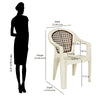 Nilkamal Paradise Plastic Arm Chair (Cream & Rattan Dark Beige)