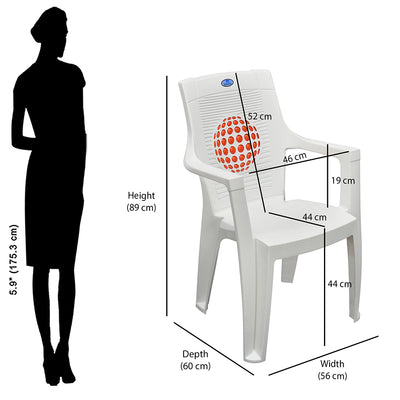 Nilkamal Globe 3D Plastic Arm Chair
