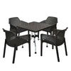 Nilkamal Orchid Captain 1 + 4 Chair Dining Set (Rust Brown) - Full Set Up View