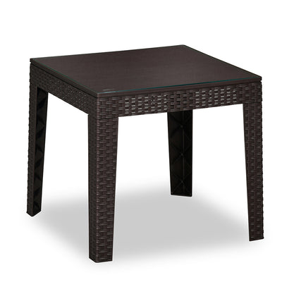 Nilkamal Breeze Centre Table with Glass (Weather Brown)