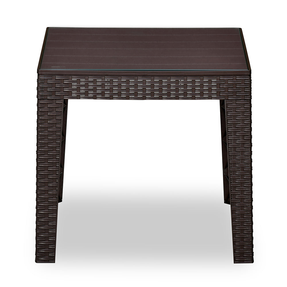 Nilkamal Breeze Centre Table with Glass (Weather Brown)
