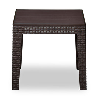 Nilkamal Breeze Centre Table with Glass (Weather Brown)