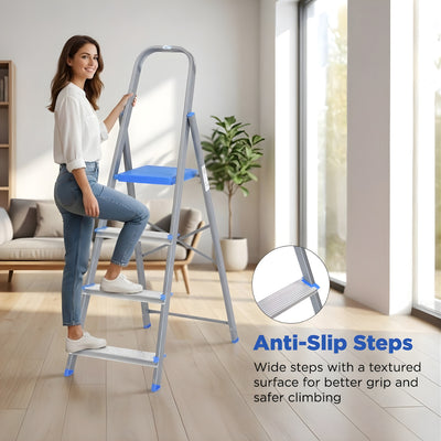 Nilkamal Rise 5 Step Steel Ladder (Grey)