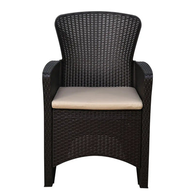 Nilkamal Breeze 2 Seater Balcony Sofa set with Round Center Table with Glass - Sofa Chair Front View