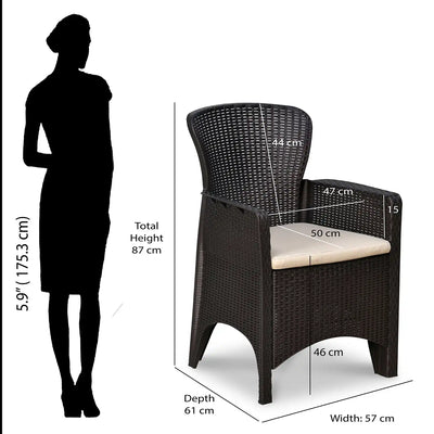 Nilkamal Breeze 2 Seater Balcony Sofa - Chair Size In Centimeter