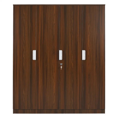 Nilkamal Joyce 4 Door Wardrobe (Classic Walnut)