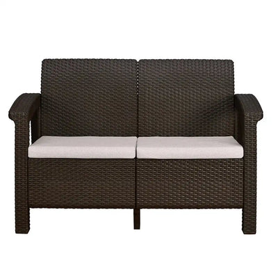 Nilkamal Goa Two Seater Plastic Sofa Set with Cushion Front View-3