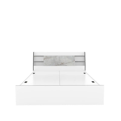 Nilkamal Marbito King Bed With Headboard & Box Storage (White)