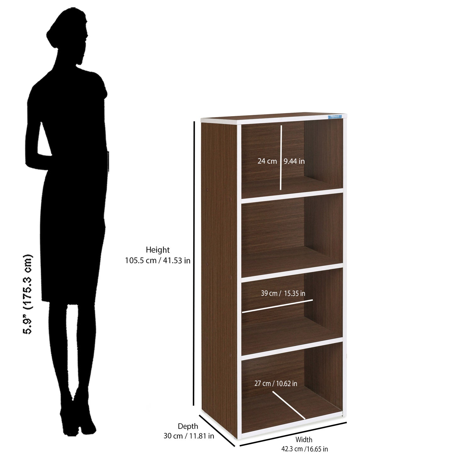 Nilkamal Halo 4 Tier Storage Cabinet (Legno Oak)