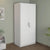 Max 2 Door Engineered Wood Wardrobe Without Mirror (Frosty White)