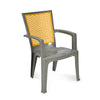 Nilkamal CHR2226 Plastic Arm Chair (Haze Grey & Mustard Yellow) - Slight Side View
